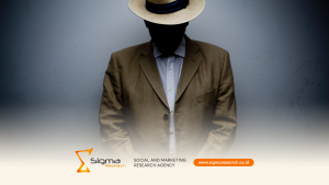 Seorang mystery shopper sedang berpose untuk menjalankan tugasnya dari sigma research untuk melakukan mystery shopping