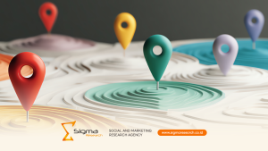 Tim konsultan Sigma Research Indonesia sedang mempresentasikan hasil contoh riset pasar yang efektif kepada klien korporasi