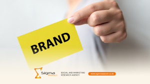 Analis Sigma Research Indonesia sedang membangun perceptual map riset persepsi merek yang menunjukkan posisi relatif beberapa merek pada dua dimensi atribut konsumen