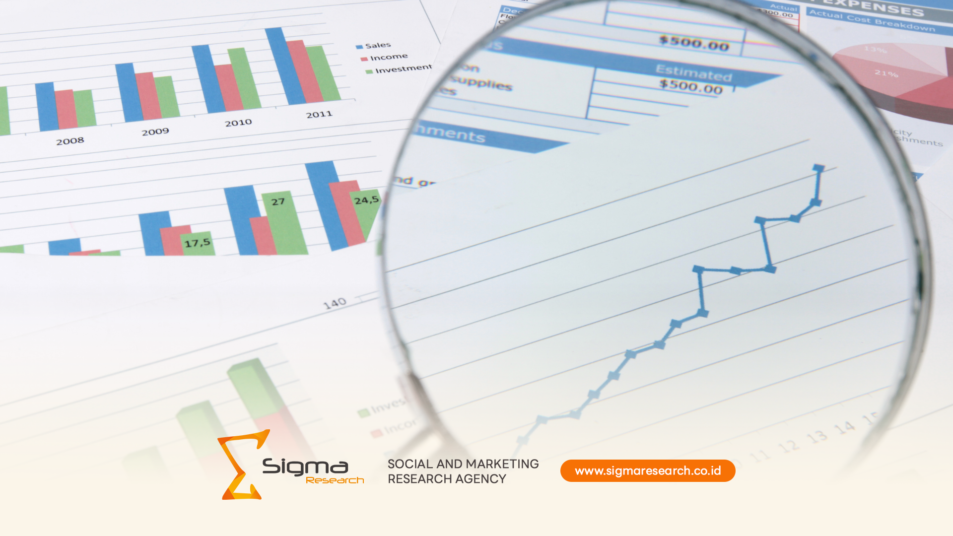 Diagram tahapan analisis data survei 5 langkah Sigma Research Indonesia: dari raw data ke executive insight dengan ikon setiap tahap